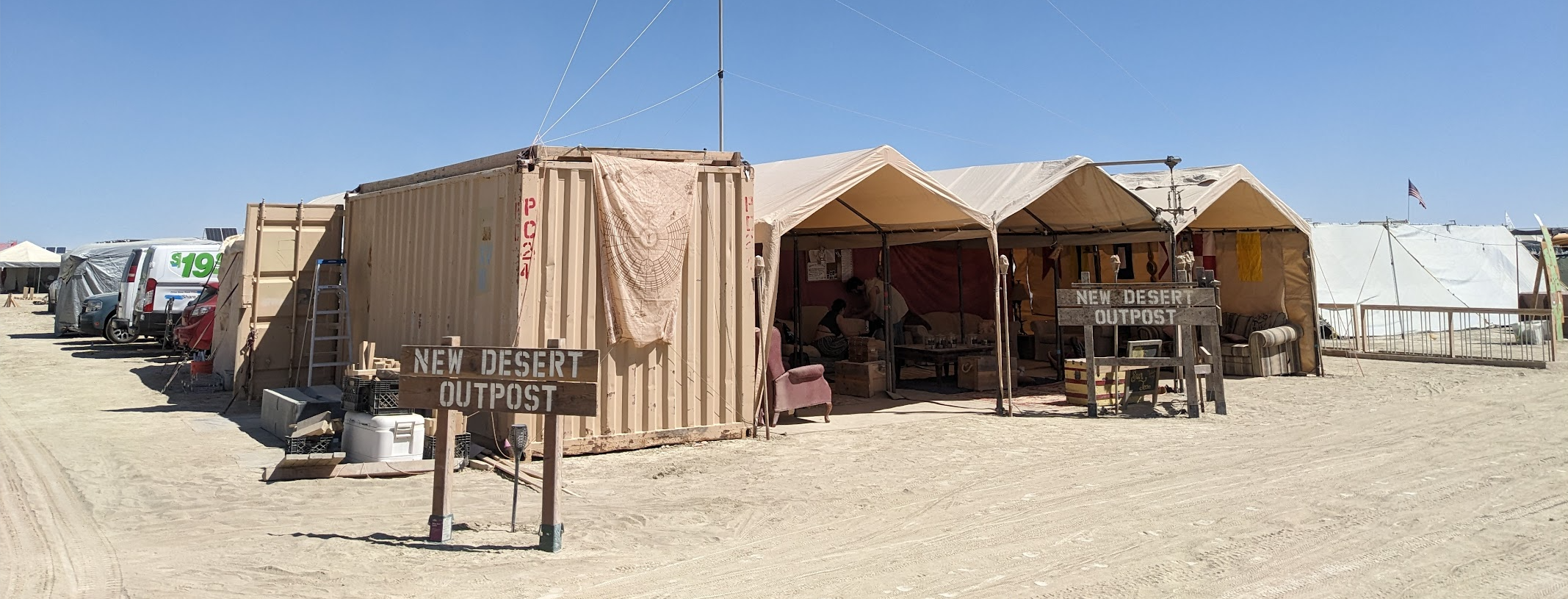Aerial photo of the camp